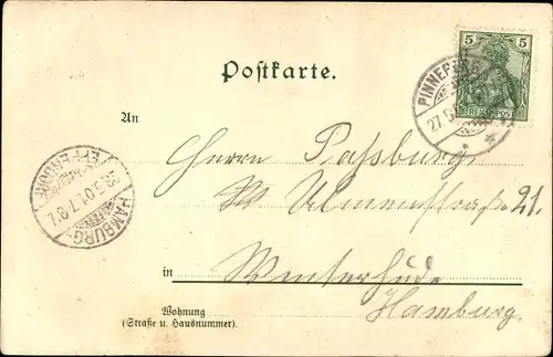 Litho Pinneberg in Schleswig Holstein, Radrennbahn, Eselreiten, Gasthof zur Eiche