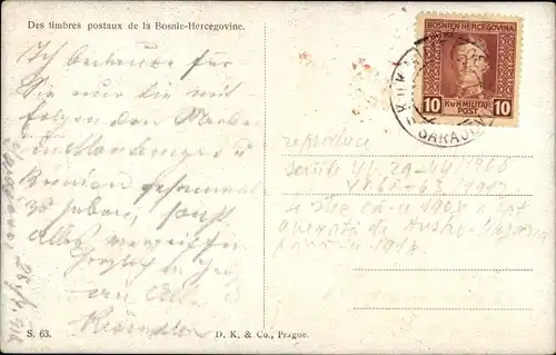 Briefmarken Ak Bosnien Herzegowina, Bosnierin in Landestracht
