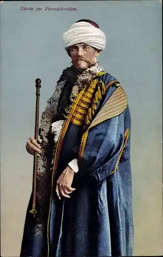 Ak Bosnien, Türke im Paradekostüm, Mann in Landestracht