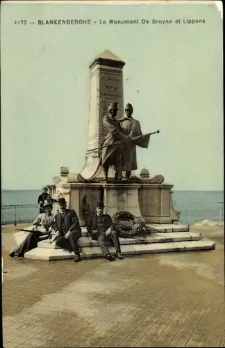 Ak Blankenberghe Blankenberge Westflandern, Monument de Bruyne et Lippens, Denkmal