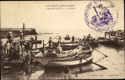 Ak Casablanca Marokko, La darse, Hafenpartie, Boote