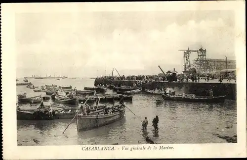 Ak Casablanca Marokko, Vue generale de la Marine