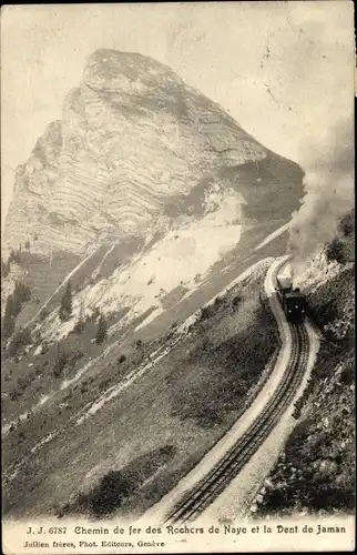 Ak Veytaux Kanton Waadt, Chemin de fer des Rochers de Naye et la Dent de Jaman