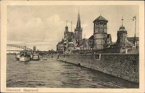 Ak Düsseldorf am Rhein, Rheinwerft