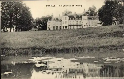 Ak Pavilly Seine Maritime, Château et l'Etang