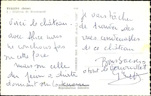 Ak Tullins Isere, Chateau de Beauregard