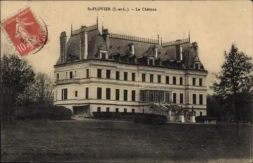 Ak Saint Flovier Indre et Loire, Le Chateau