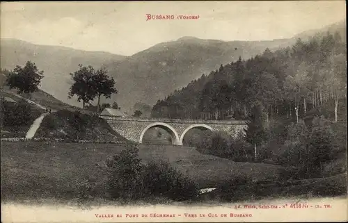 Ak Bussang Vosges, Vallee et Pont de Sechenat, Brücke