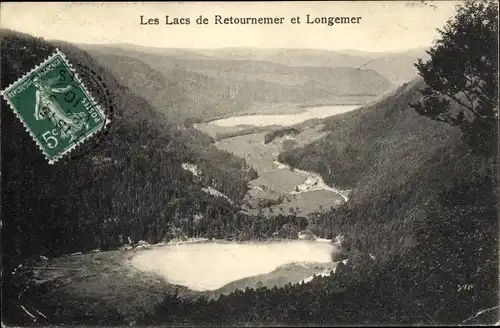 Ak Retournemer Lothringen Vosges, Les Lacs de Retournemer et Longemer