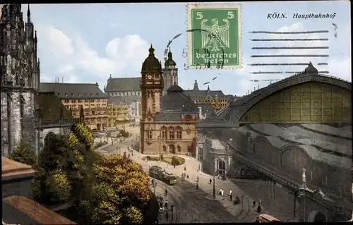Ak Köln am Rhein, Hauptbahnhof, Straßenbahn
