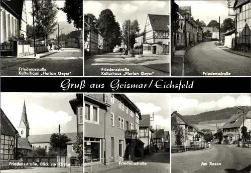 Ak Geismar im Eichsfeld, Friedensstraße, Kulturhaus "Florian Geyer", am Rasen, Kirche