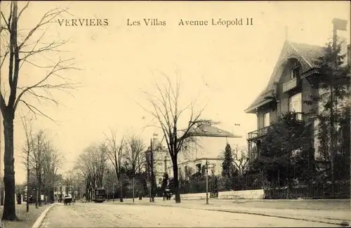 Ak Verviers Wallonien Lüttich, Les Villas, Avenue Leopold II