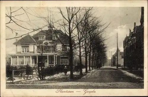 Ak Gouda Südholland Niederlande, Plantsoen