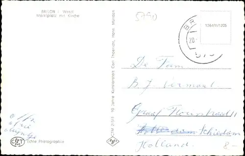 Ak Brilon im Sauerland, Marktplatz mit Kirche