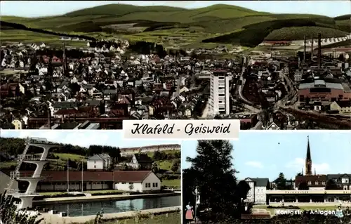 Ak Klafeld Geisweid Siegen in Westfalen, Gesamtansicht, Freibad, Könistr., Anlagen