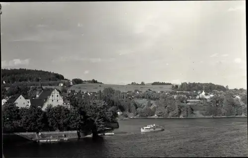 Ak Saalburg in Thüringen, am Stausee der Bleilochtalsperre, Schiff