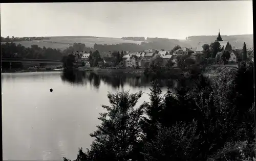 Foto Ak Saalburg in Thüringen, am Stausee der Bleilochtalsperre