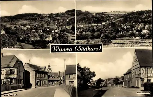 Ak Wippra Sangerhausen am Harz, Teilansicht, Alte Poststraße, Bahnhofstraße