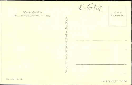 Ak Römhild in Thüringen, Sanatorium am Großen Gleichberg