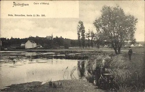 Ak Auderghem Oudergem Belgien Brüssel, Coin d'etang, Panorama