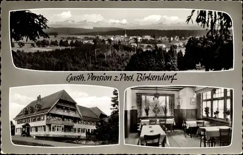 Ak Birkendorf im Schwarzwald Baden Württemberg, Gesamtansicht, Gasthof zur Post