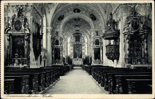 Ak Wettenhausen Kammeltal in Schwaben, Inneres der Kirche