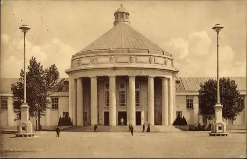 Ak Dresden Altstadt, Hygiene Ausstellung 1911, Festplatz, Halle der Mensch