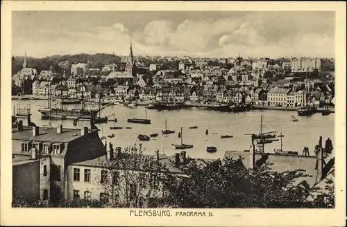 Ak Flensburg in Schleswig Holstein, Panorama II.