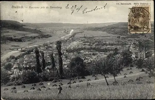 Ak Diekirch Luxemburg, Panorama pris du Herrenberg