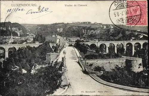 Ak Luxemburg Luxembourg, Viaduc de Clausen, Viadukt, Panorama