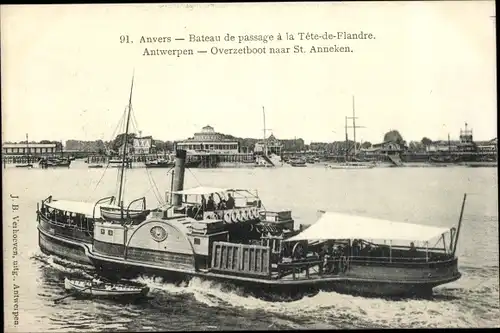 Ak Antwerpen Anvers Flandern, Bateau de passage a la Tete-de-Flandre, Dampfer