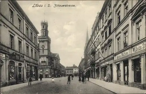 Ak Löbau in Sachsen, Zittauerstraße, Geschäfte