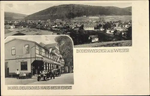 Ak Bodenwerder an der Weser, Hotel Deutsches Haus, Totalansicht