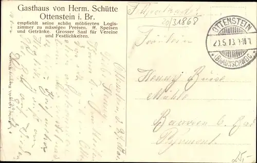 Ak Ottenstein in Niedersachsen, Gasthaus