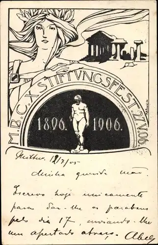 Studentika Ak M.B.C. X. Stiftungsfest 1806 1906
