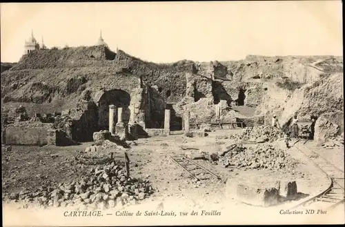 Ak Carthage Karthago Tunesien, Colline de Saint-Louis, vue des Fouilles, Ruinen