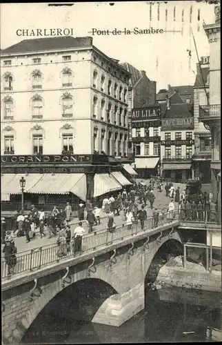 Ak Charleroi Wallonien Hennegau, Pont de la Sambre, Brücke