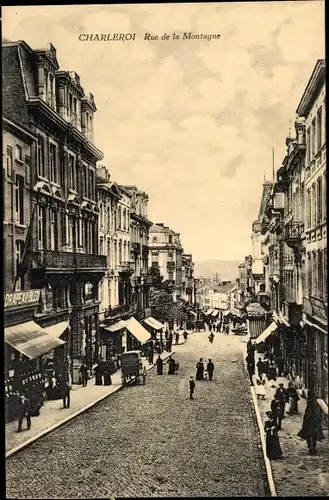 Ak Charleroi Wallonien Hennegau, Vue sur la Rue de la Montagne