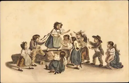 Ak Bâle Basel Stadt Schweiz, Sammlung T.H.E., Gottfried Mind 1768-1814, Kinder, Pro Juventute