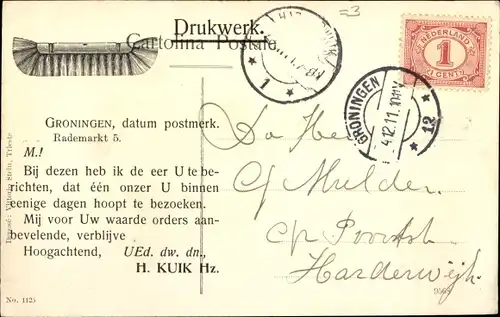 Ak Groningen Niederlande, Straßenpartie, Häuser