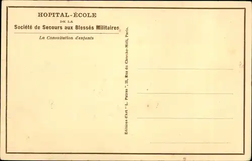 Ak Hopital École de la Société de Secours aux Blessés Militaires, Consultation d'Enfants