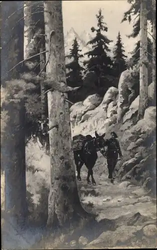 Künstler Ak Petit Gerard, Pierre, Les Alpins, französischer Soldat, Gebirgsjäger