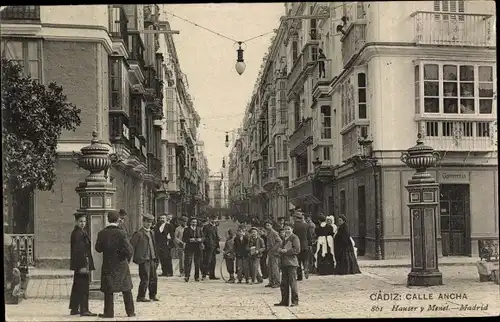 Ak Cádiz Andalusien, Calle Ancha