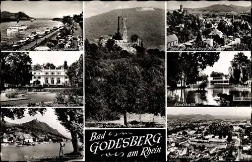 Ak Bad Godesberg Bonn am Rhein, Godesburg, Panorama, Stadthalle