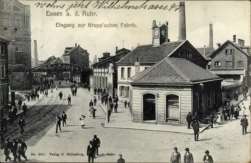 Ak Essen im Ruhrgebiet, Eingang zur Krupp'schen Fabrik