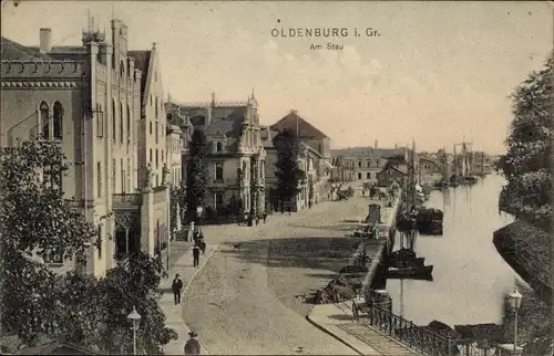 Ak Oldenburg im Großherzogtum Oldenburg, Am Stau