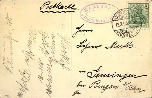 Ak Oldenburg im Großherzogtum Oldenburg, Am Stau