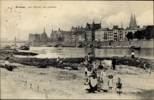 Ak Hansestadt Bremen, Werder, Strand, Familien, Kinder