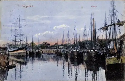 Ak Vegesack Hansestadt Bremen, Hafenpartie