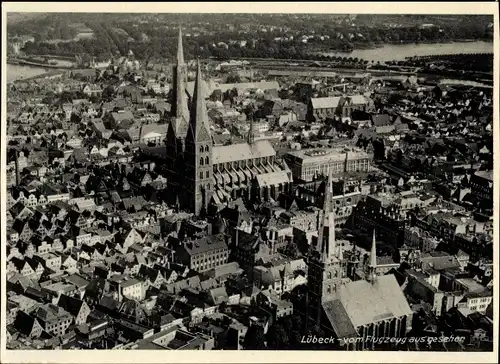 Ak Hansestadt Lübeck, Luftaufnahme